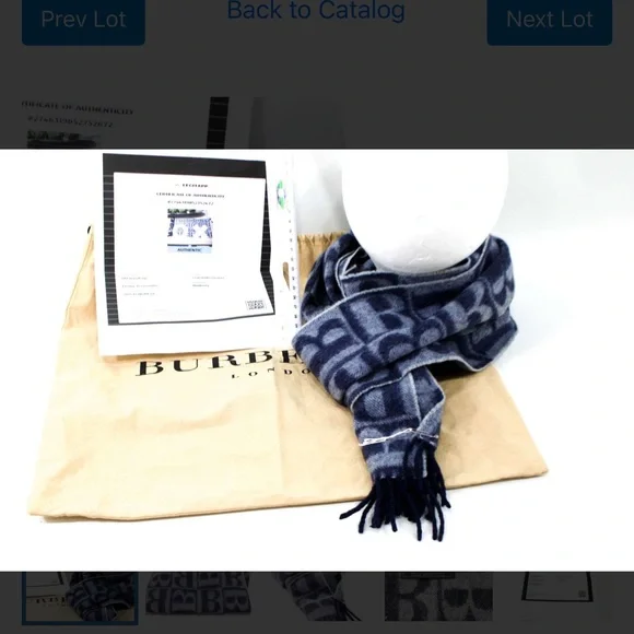 Authentic Burberrys of London Cashmere Scarf with Dust Bag. Includes a COA